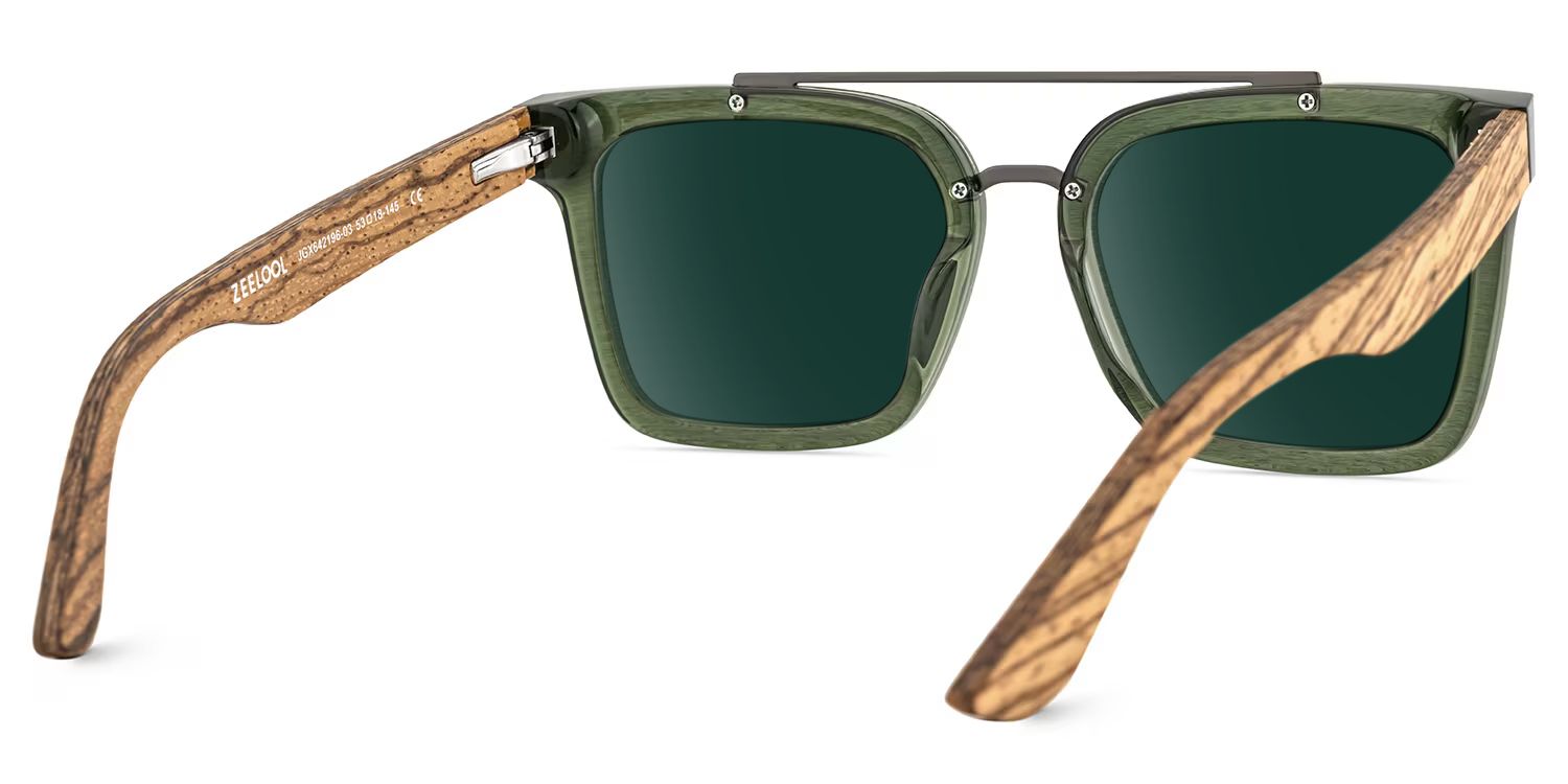 Pascal Aviator Green Sunglasses for Women & Men | ZEELOOL4