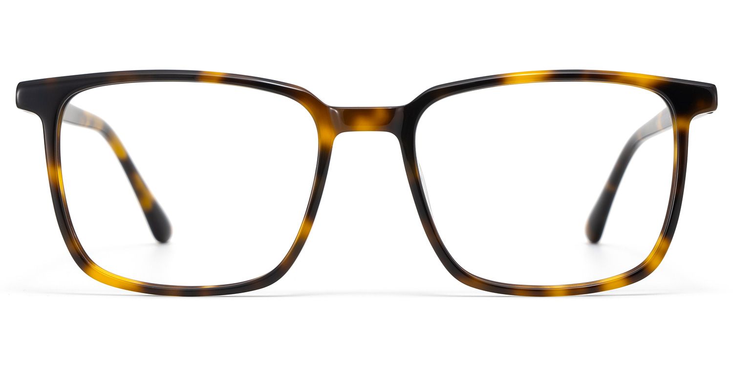 Rectangle Tortoise Eyeglasses- Aidan Acetate Frame Glasses1