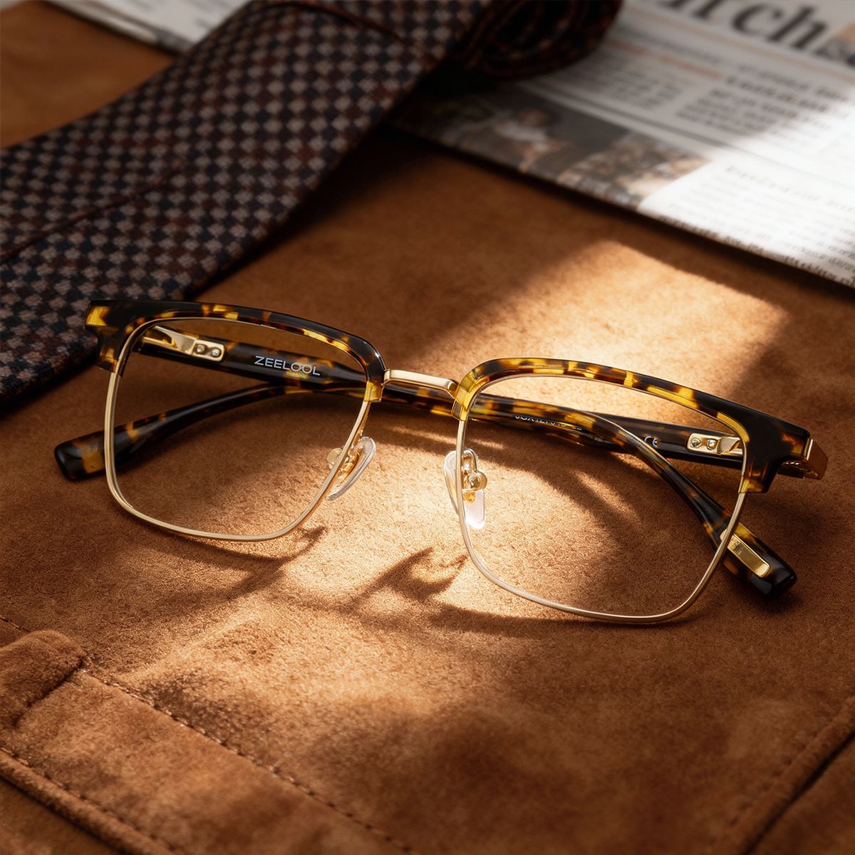 Audrey Tortoise Browline Glasses Frames for Men | ZEELOOL0