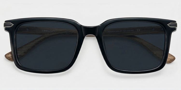 Noah Black Rectangle Sunglasses