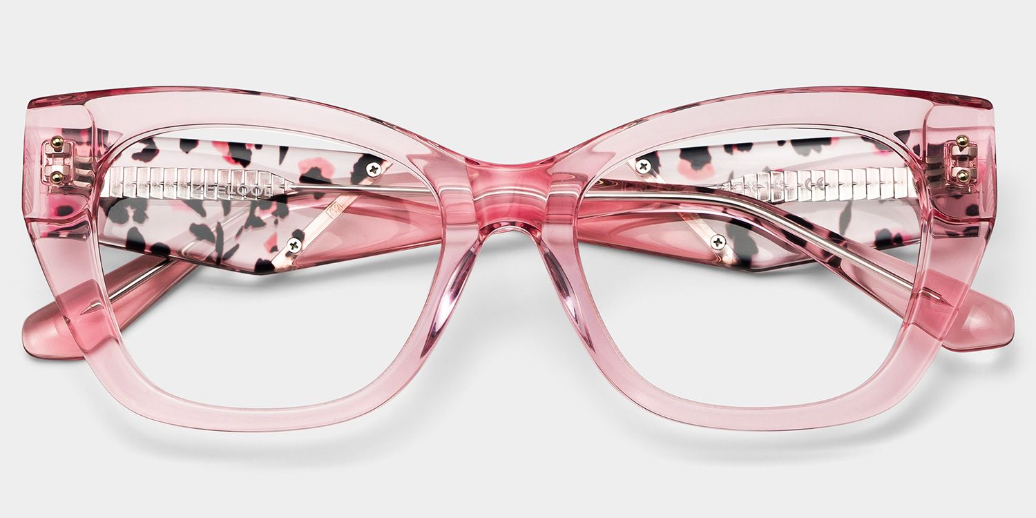 Skylar Clear Pink Frame Glasses with Butterfly Frame Online | ZEELOOL5