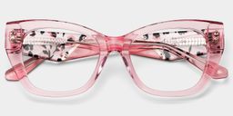 Skylar Clear Pink Butterfly Glasses5