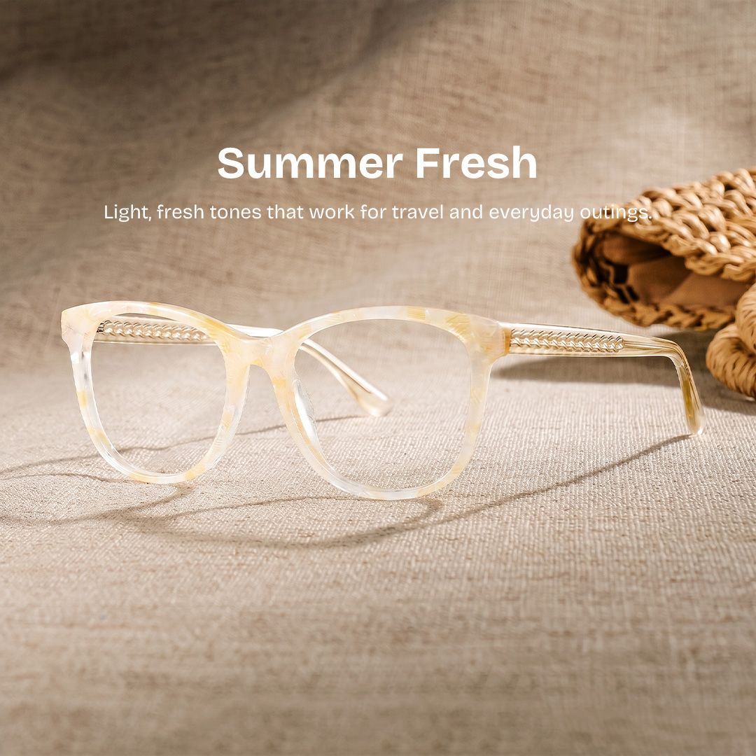 Julia Neon Yellow Rectangle Frame Glasses Online | ZEELOOL0