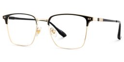 Dawson Black Gold Rectangle Glasses3