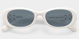 Catherine White Oval Sunglasses1