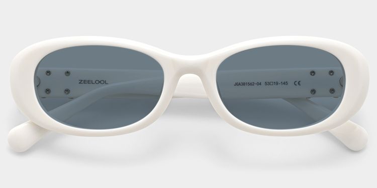 Catherine White Oval Sunglasses