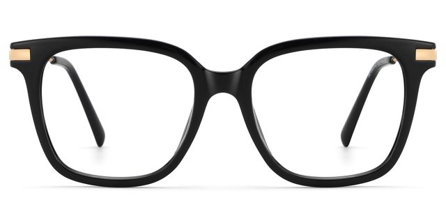 Jacqui Black Rectangle Glasses
