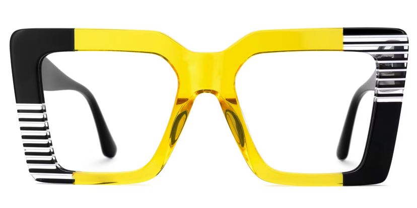 Shamika Yellow Rectangle Glasses