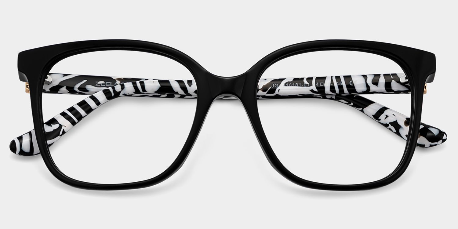Affordable Caroline Thin Black Square Frames Glasses | ZEELOOL2