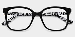 Caroline Black Square Glasses2
