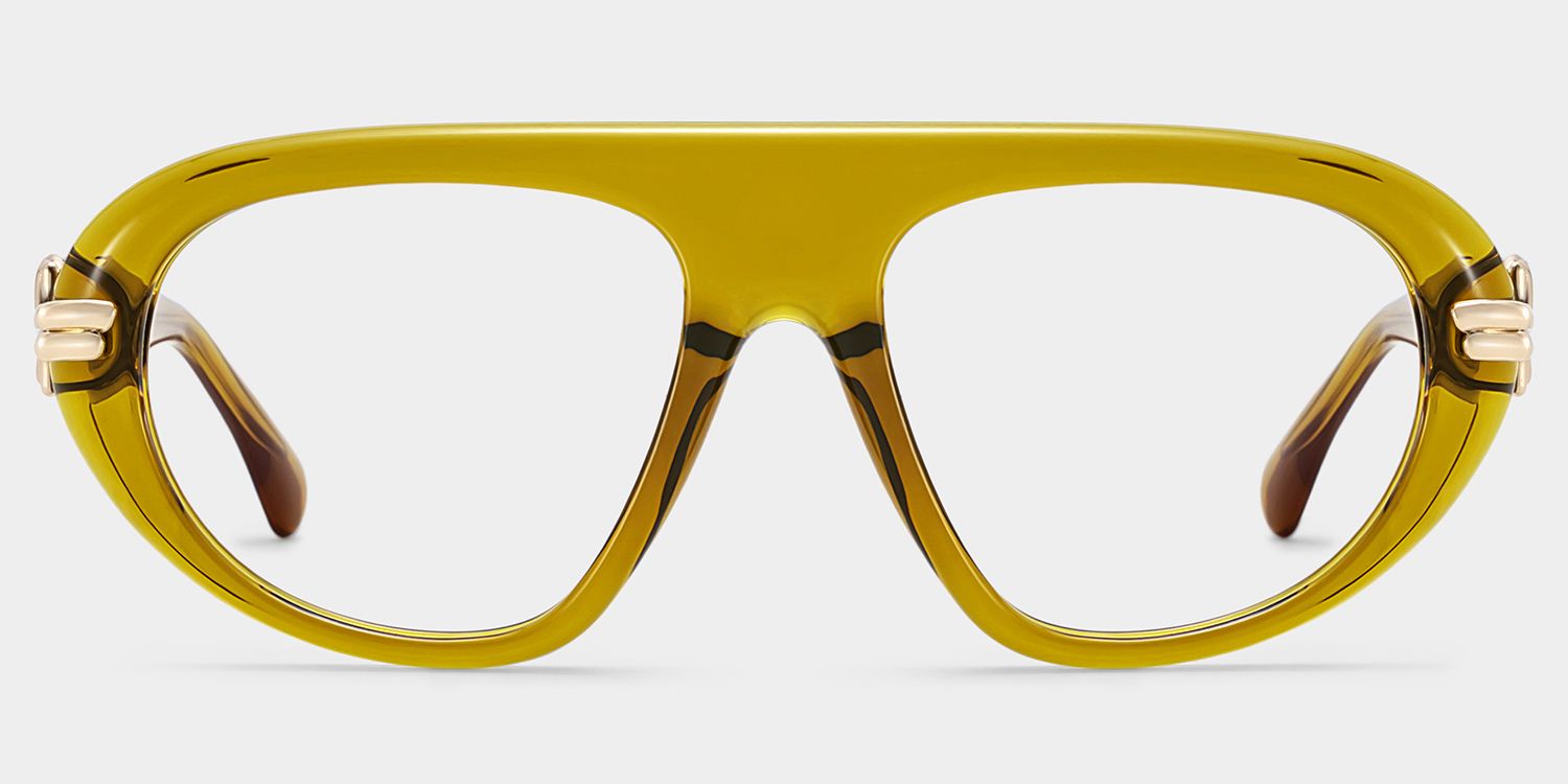 Aveline Green Thin Aviator Full Frame Glasses | ZEELOOL1