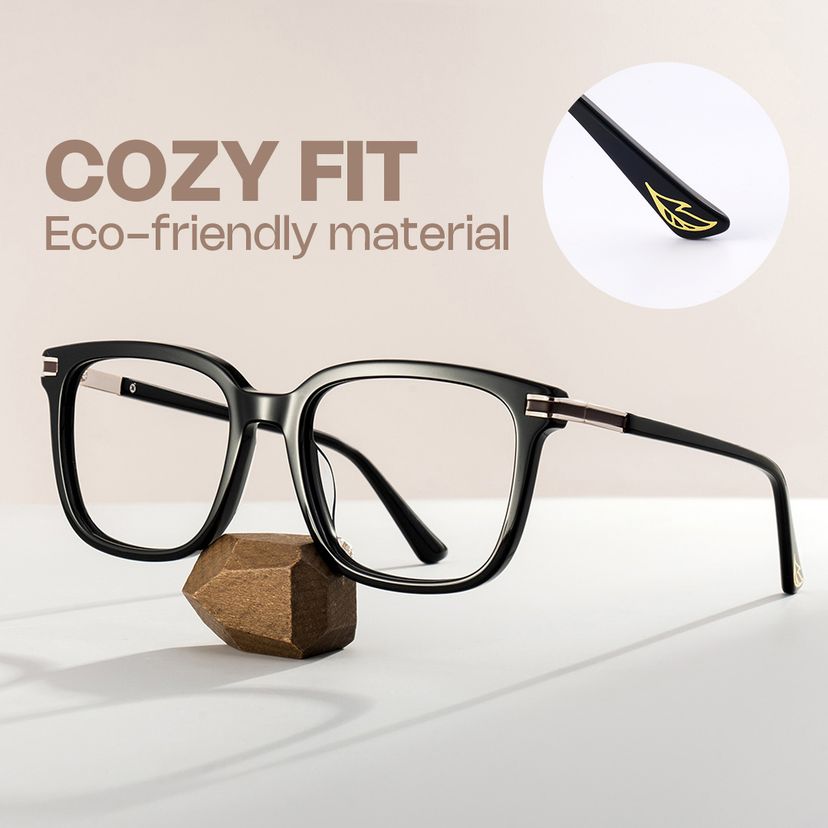 Kenny Black Square Glasses