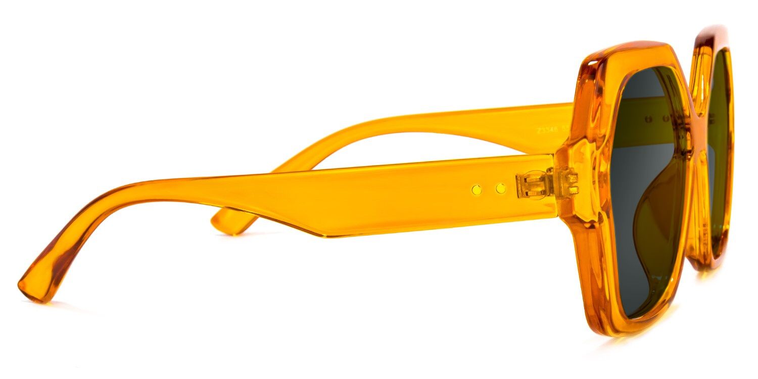 Piper Plastic Earthy-Yellow Geometric Frame Sunglasses | ZEELOOL2