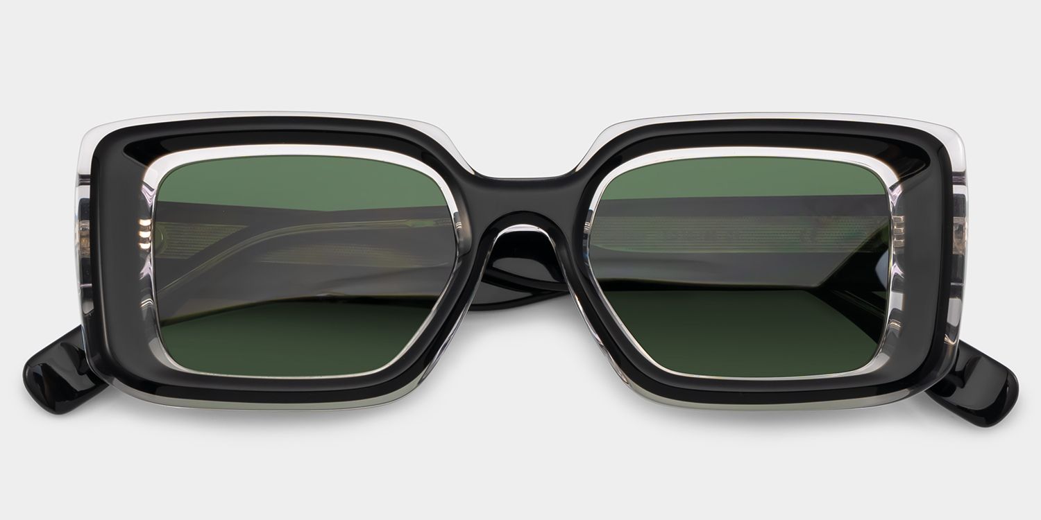 Eira Rectangle Black Frame Sunglasses Online Sale | ZEELOOL1