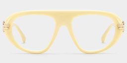 Aveline Creamy White Aviator Glasses0