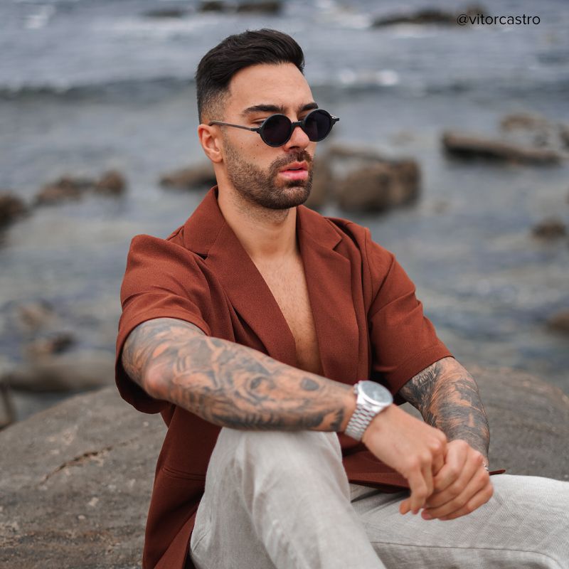 Otto Round Style Black Frame Sunglasses | ZEELOOL6