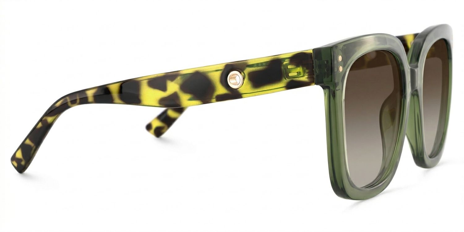 Ebony Green Tortoise Square Sunglasses to Frame Your Face | ZEELOOL3