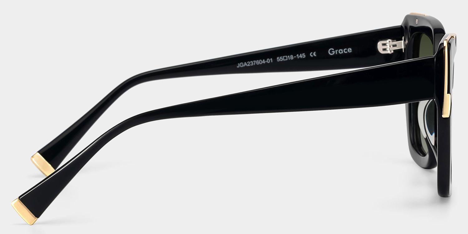 Grace Black Gold Cat Eye Sunglasses to Frame Your Face | ZEELOOL4