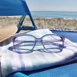 Caroline Blue Square Glasses0