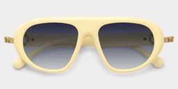 Aveline Creamy White Aviator Sunglasses1