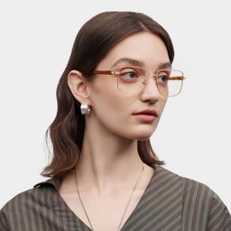 Felicity Gold yellow Geometric Glasses1