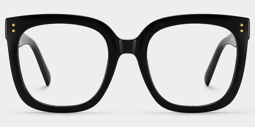 Ebony Black Square Glasses