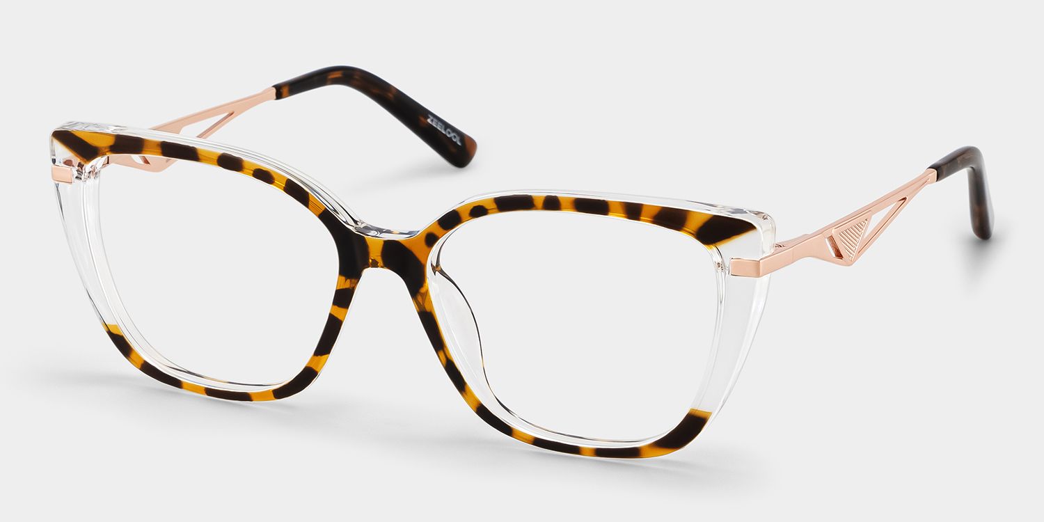 Margret Cat Eye Tortoise Mixed Frame Glasses | ZEELOOL3