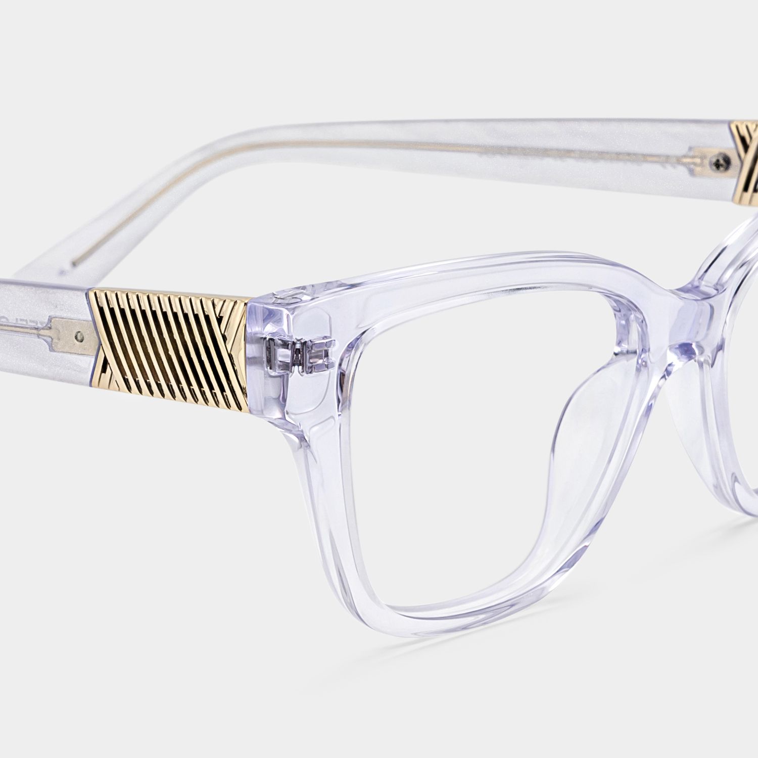 Miranda Clear Purple Cat Eye Glasses — Elegant Style | ZE...5
