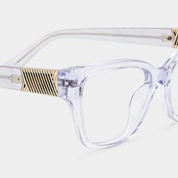 Miranda Clear Purple Cat eye Glasses5