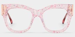 Minfia Pink Square Glasses1