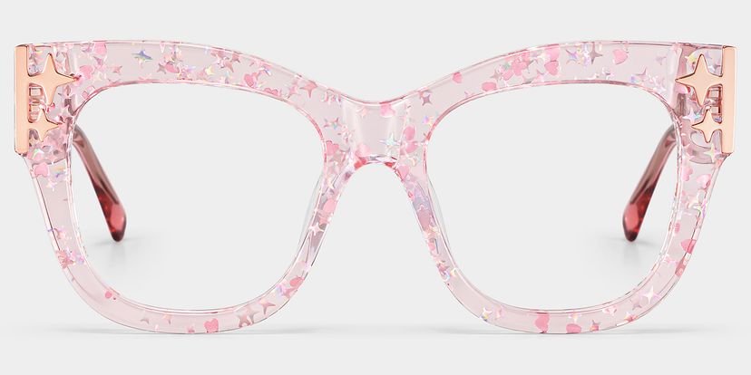 Minfia Pink Square Glasses