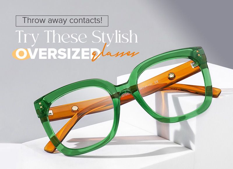 Ebony Green Square Glasses
