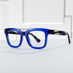 Liizbeett Blue Square Glasses0