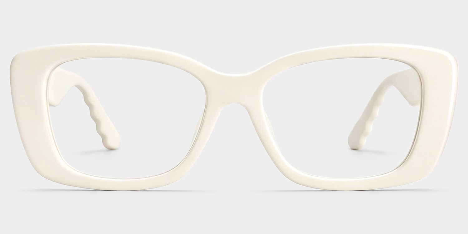 Hannah White Rectangle Frame Eyeglasses | ZEELOOL1