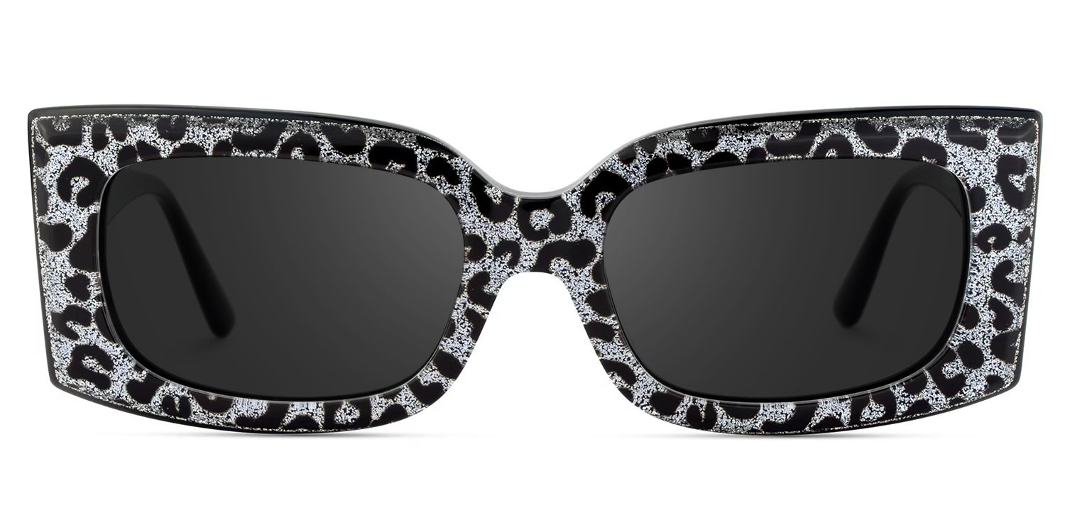 Orduno Rectangle Style Gray Leopard Frame Sunglasses | ZEELOOL0