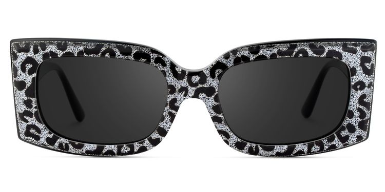 Orduno Gray Leopard Rectangle Sunglasses