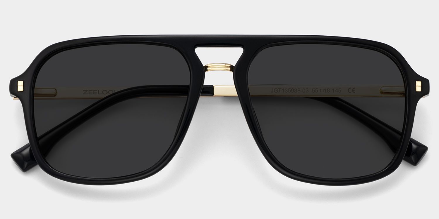 Kilworth Tr90 Black Aviator Frame Sunglasses | ZEELOOL1