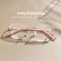 Jaxon Rose Gold Rectangle Glasses0