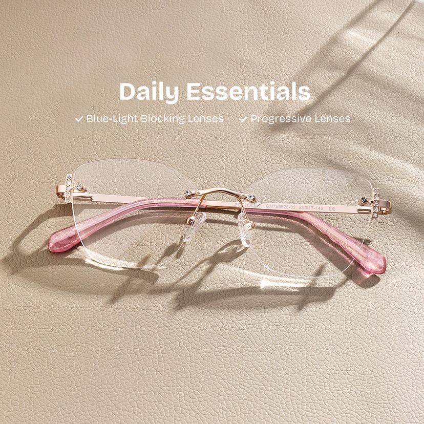 Jaxon Rose Gold Rectangle Glasses