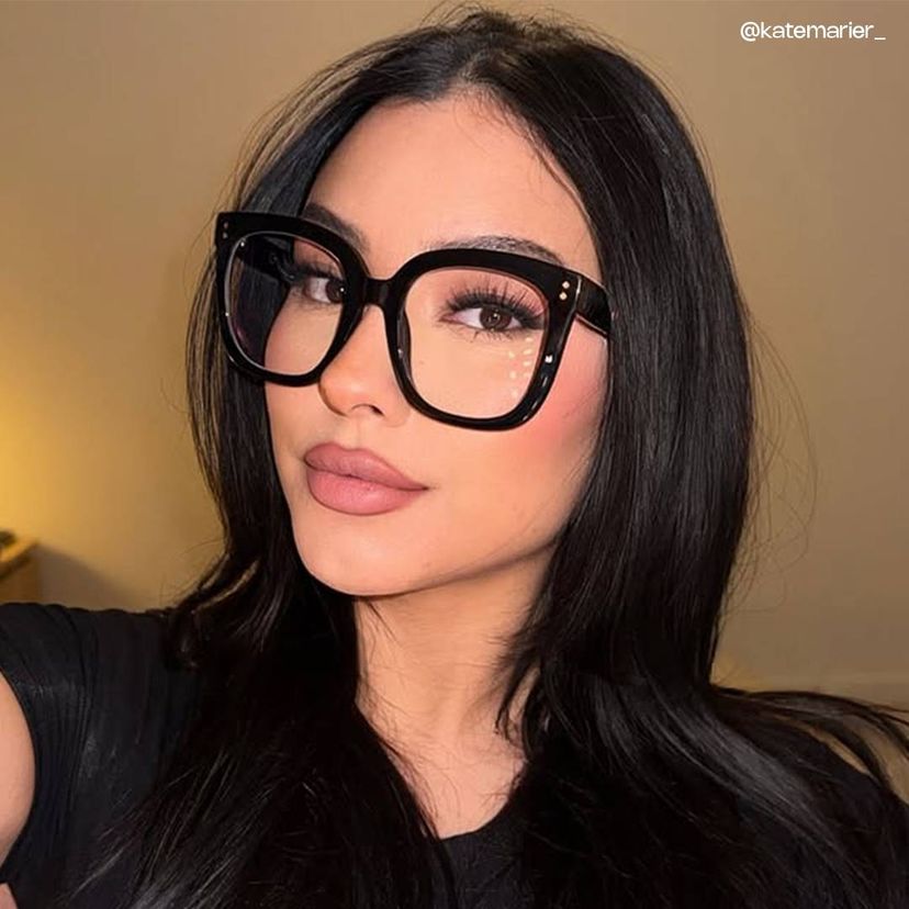 Ebony Black Square Glasses