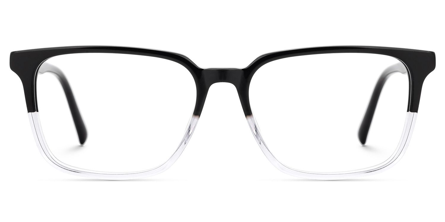 Barnhill Acetate Square Black-Clear Frame Glasses | Zeelool0