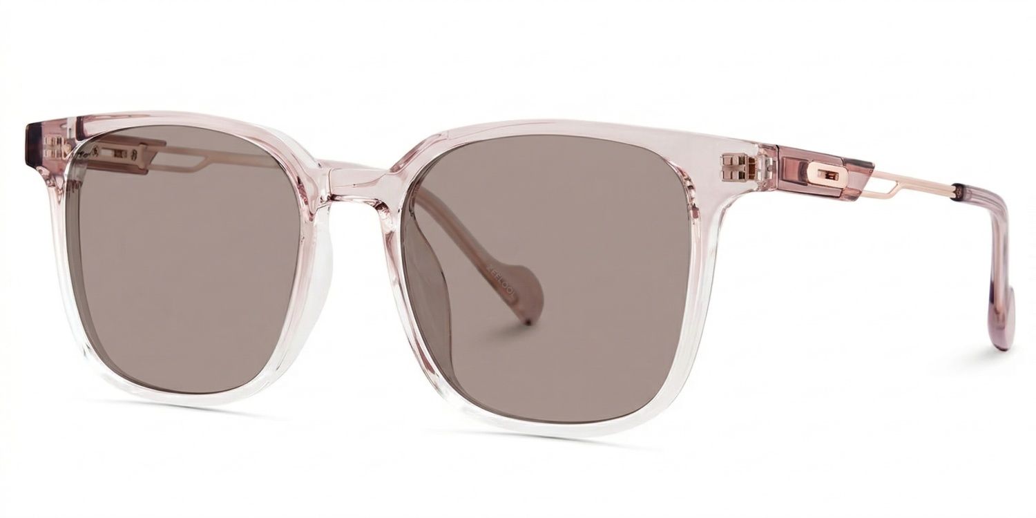 Chloe Square Pink Clear Sunglasses for Women & Men | ZEELOOL2