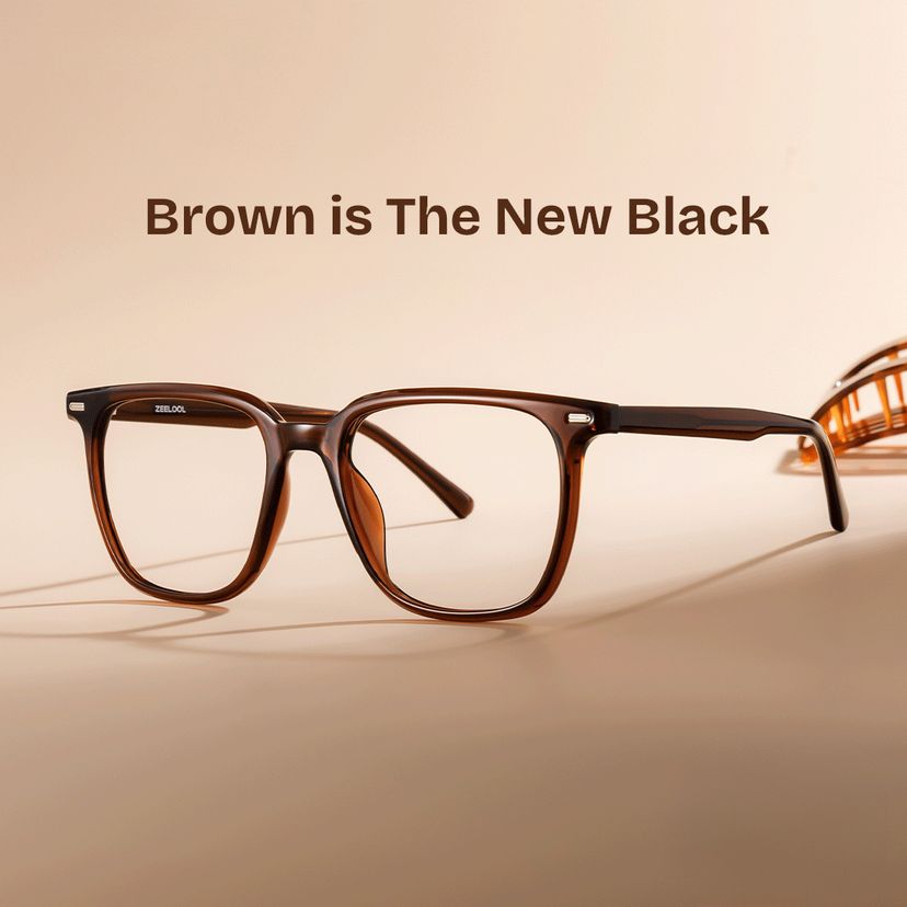 Eliza Dark Brown Square Glasses
