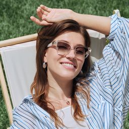 Miranda Clear Yellow Cat eye Sunglasses8