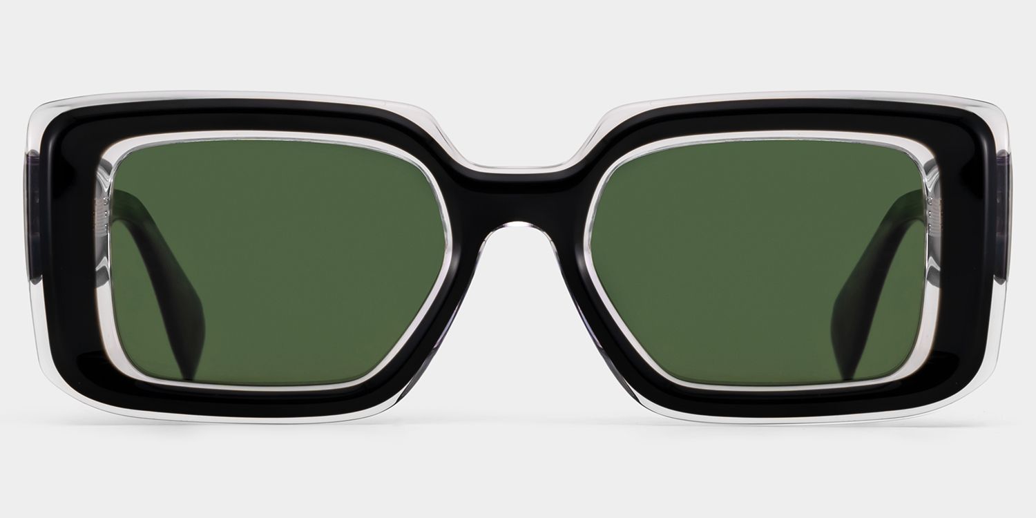 Eira Rectangle Black Frame Sunglasses Online Sale | ZEELOOL0