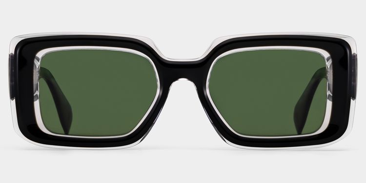 Eira Black Rectangle Sunglasses