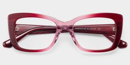 Leona Red Rectangle Glasses2