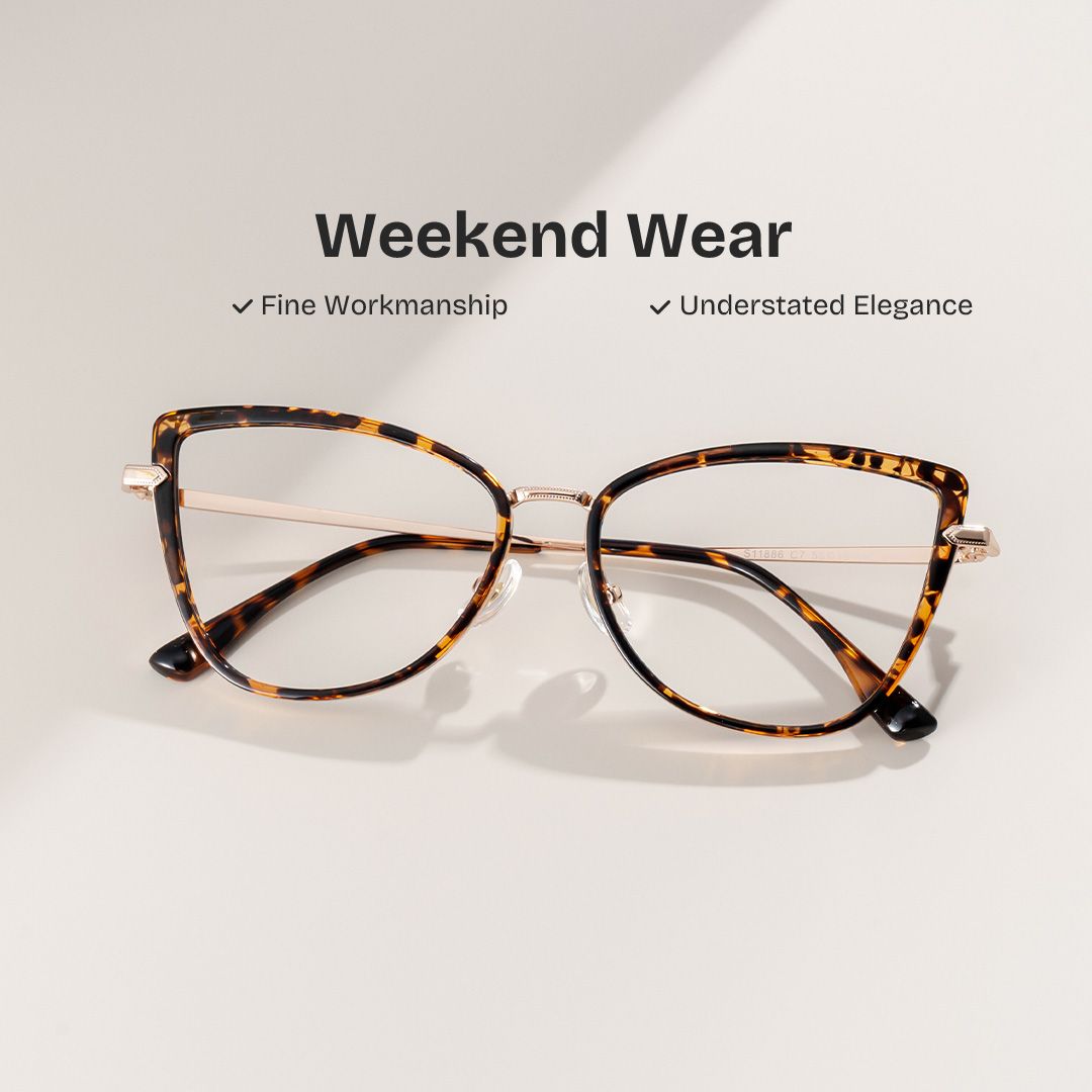 Sloane Cat-Eye Tortoise Eyeglasses-Frame | ZEELOOL0