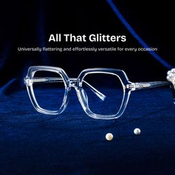 Devon Clear Geometric Glasses0