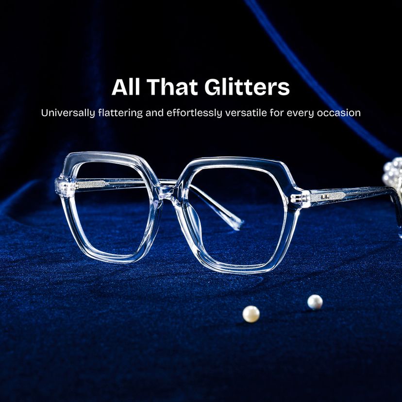 Devon Clear Geometric Glasses